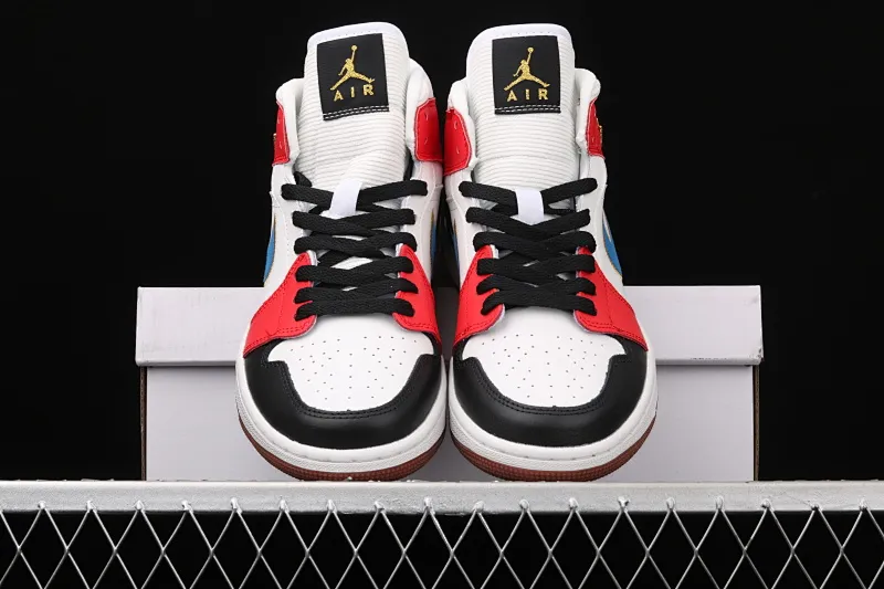 All categories Air Jordan Jordan series basketball shoes Air Jordan 1 Mid Air Jordan 1 Mid AJ1 Joe 1 colorful stitching metal flying wings DC1426-100